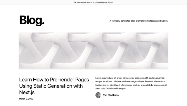 Blog Starter Kit with Sanity