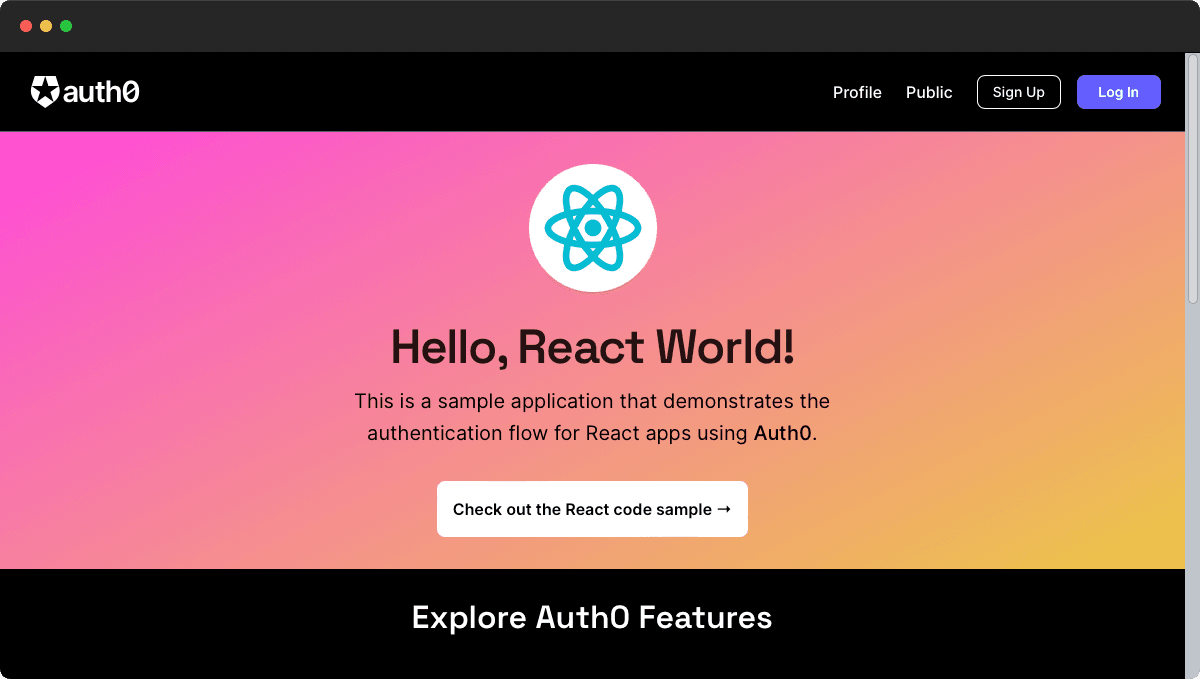 Auth0 React Starter Thumbnail