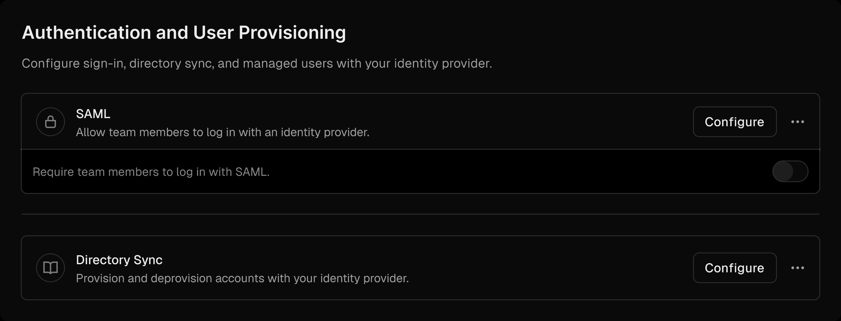 The SAML SSO settings for a Team.