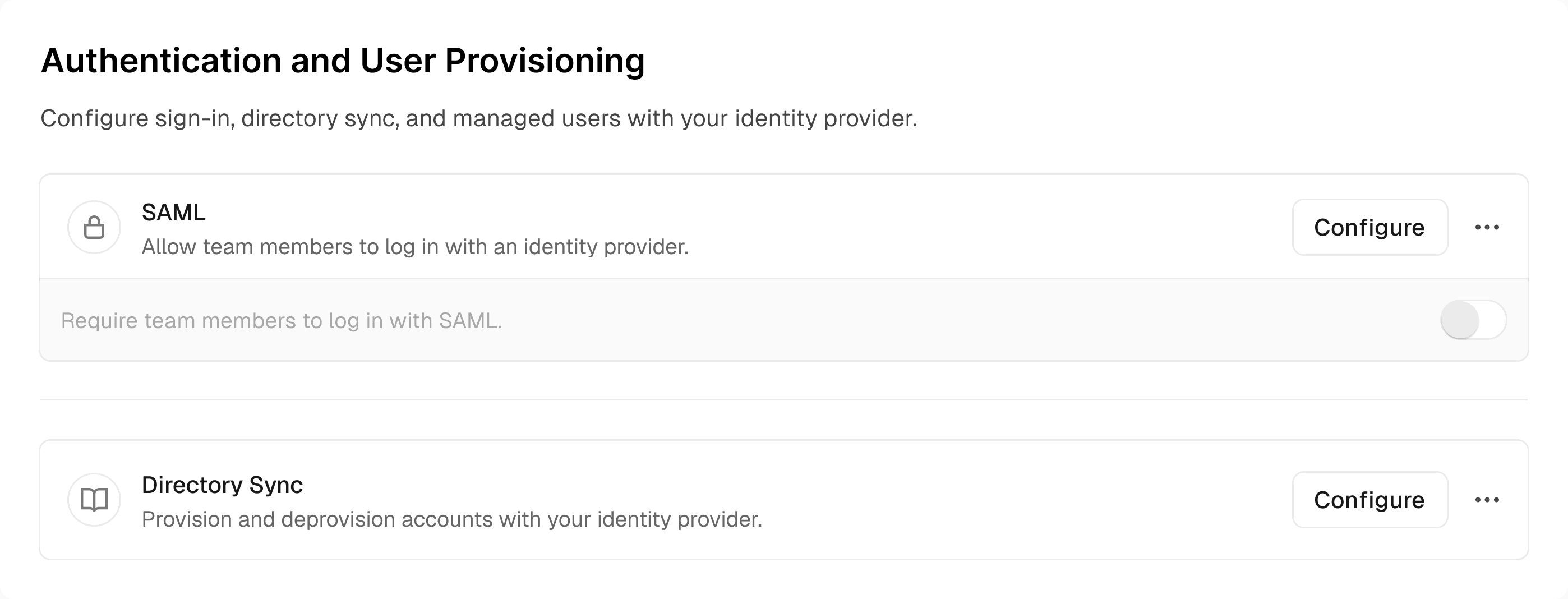 The SAML SSO settings for a Team.