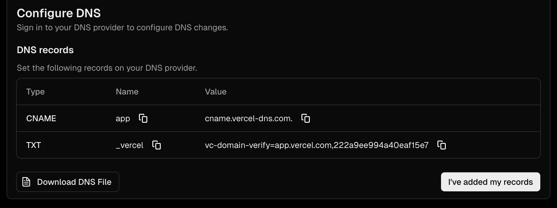 Verify domain access.