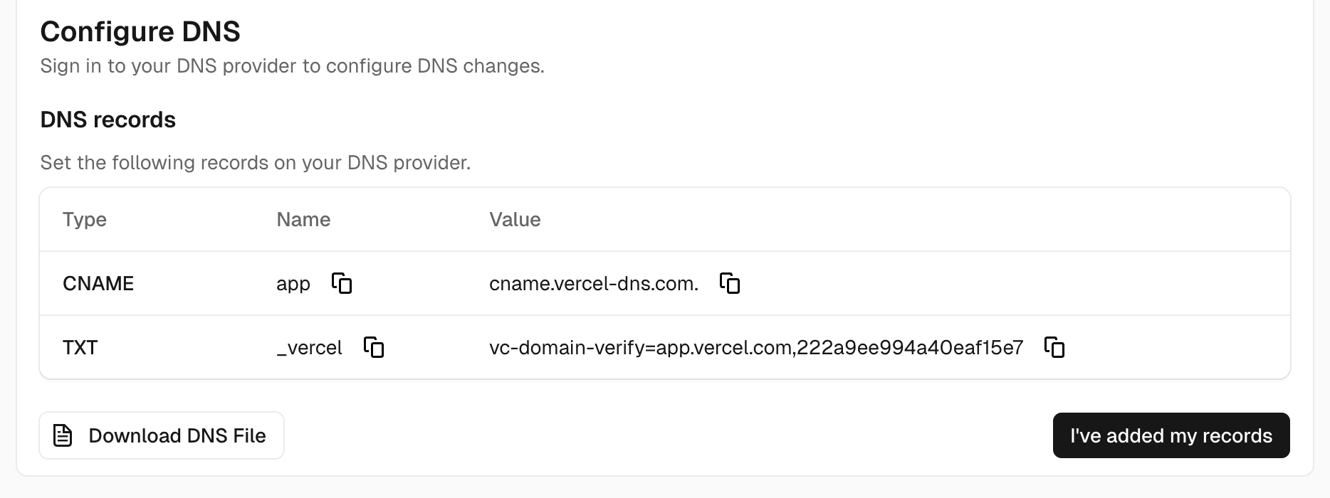 Verify domain access.
