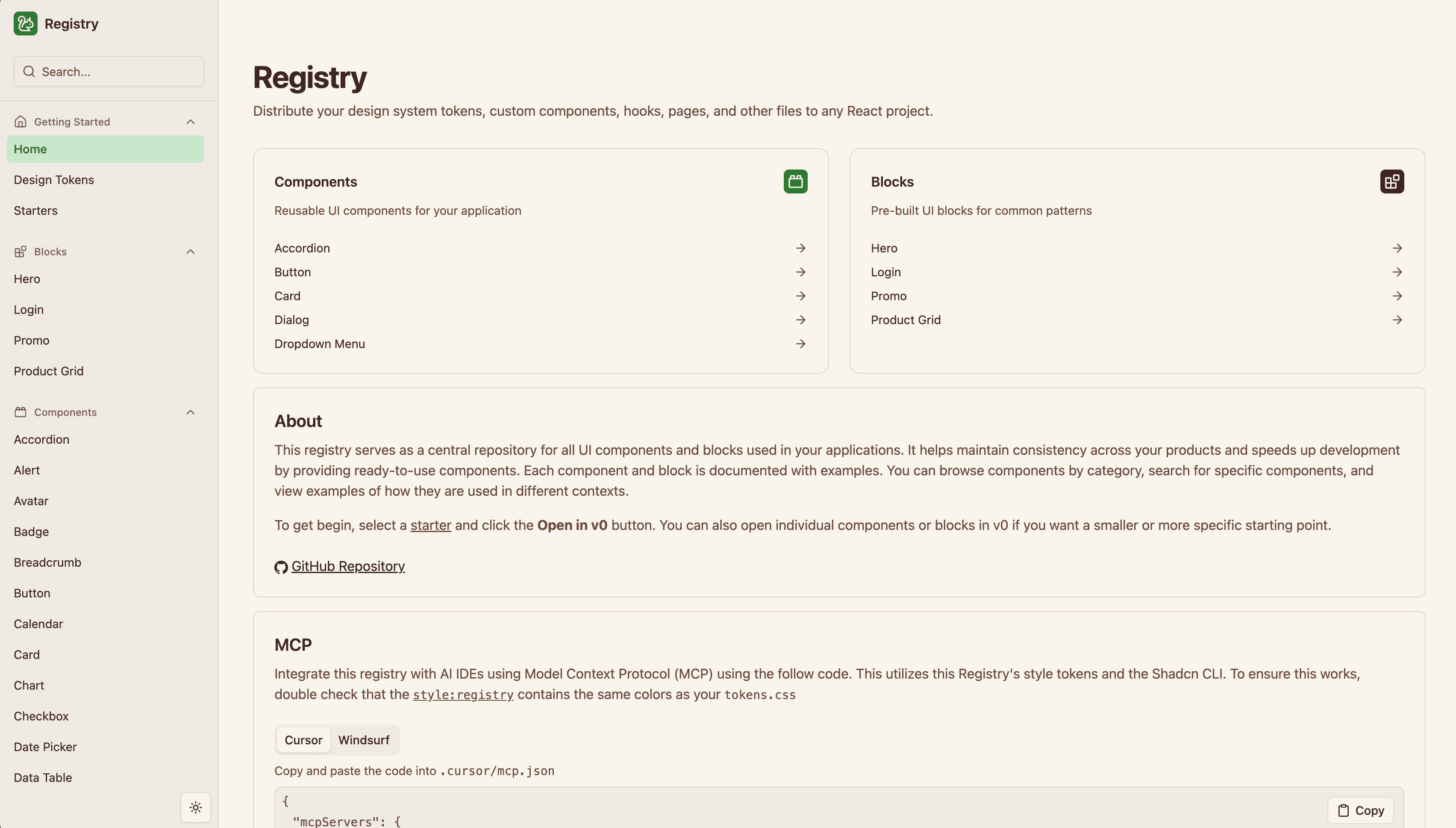 shadcn/ui Registry Starter