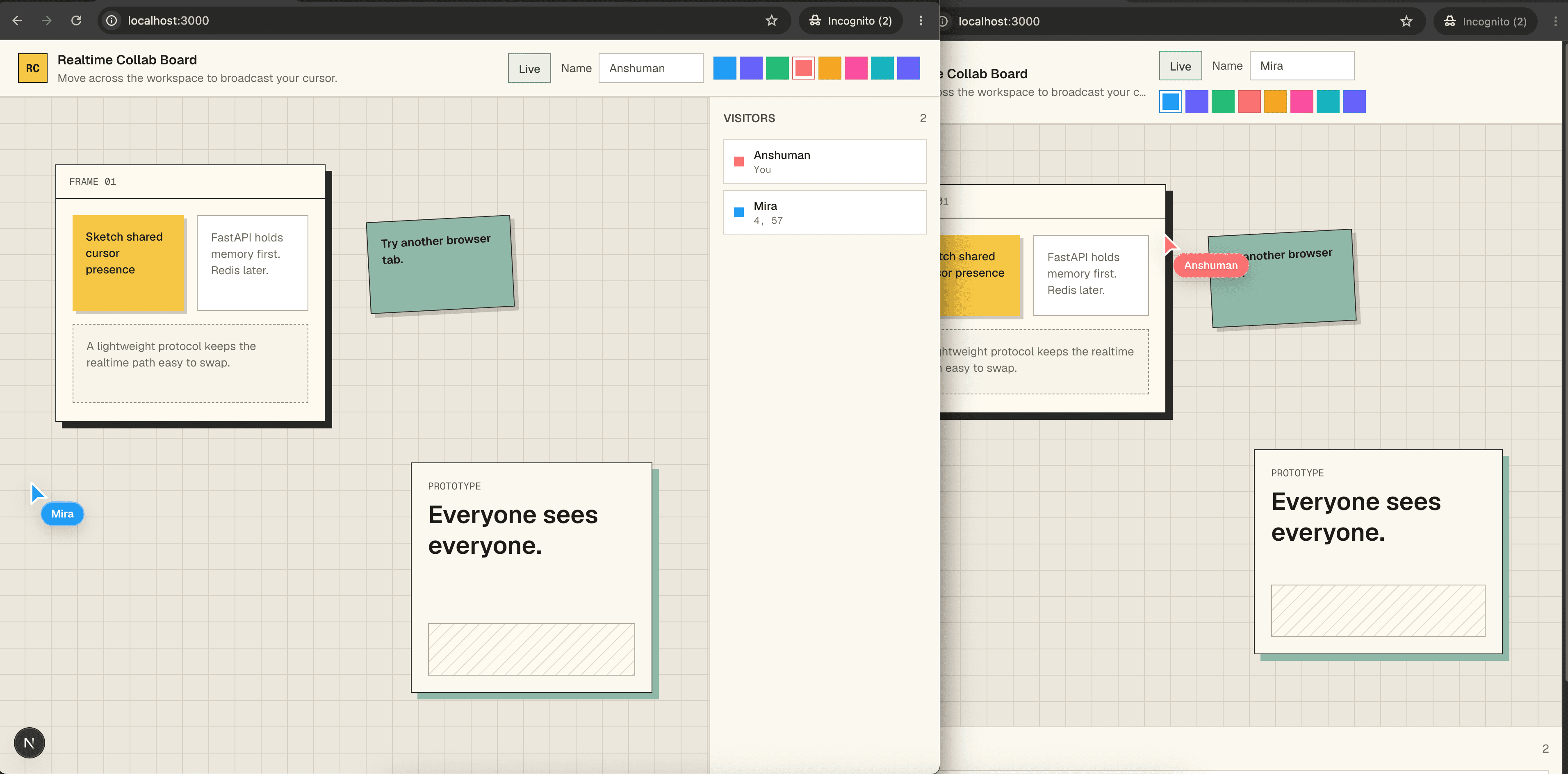 Figma-style multiplayer cursor with WebSockets