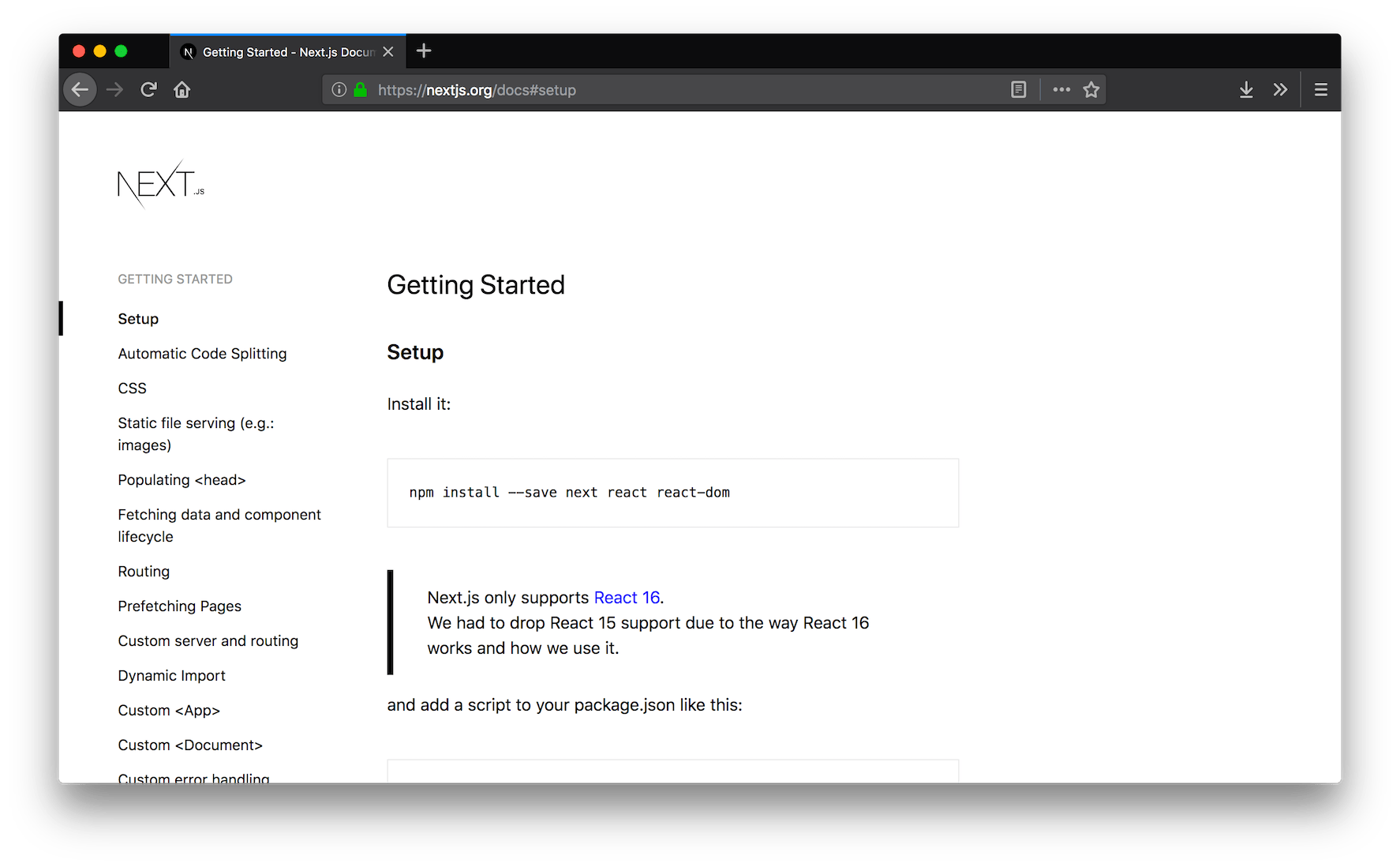 The documentation will always reflect the latest stable version