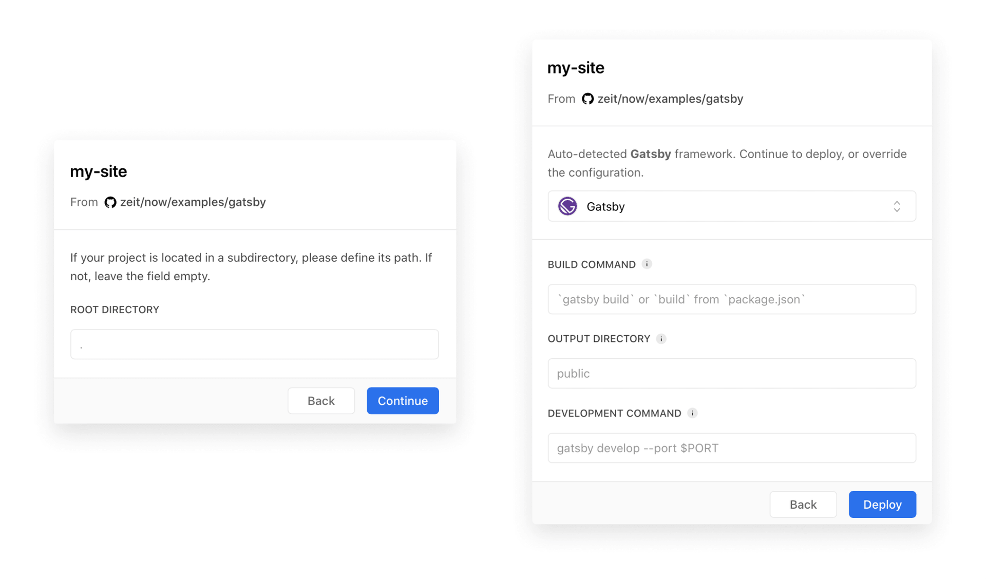 Select the right settings for your needs when importing repositories.