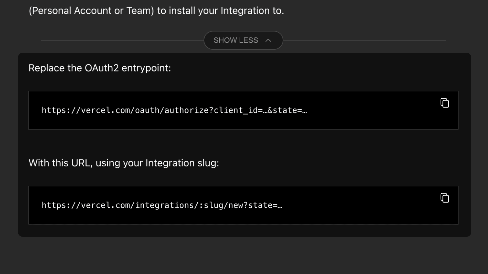 Integration OAUTH - DARK