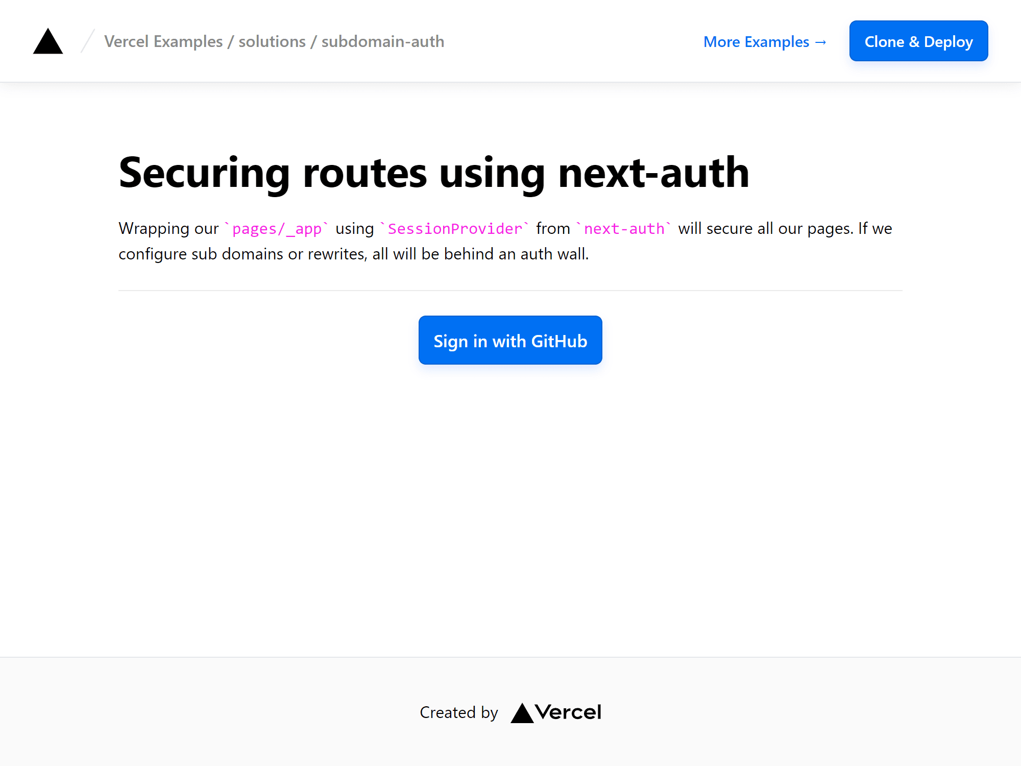 Learn how to secure sub domains using Next.js and NextAuth.